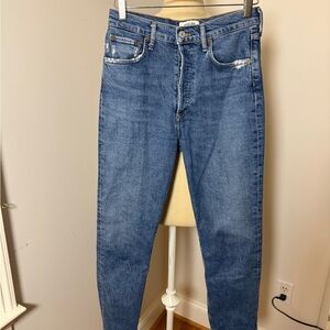 Agolde Riley High Rise Straight Leg Crop Sz 27